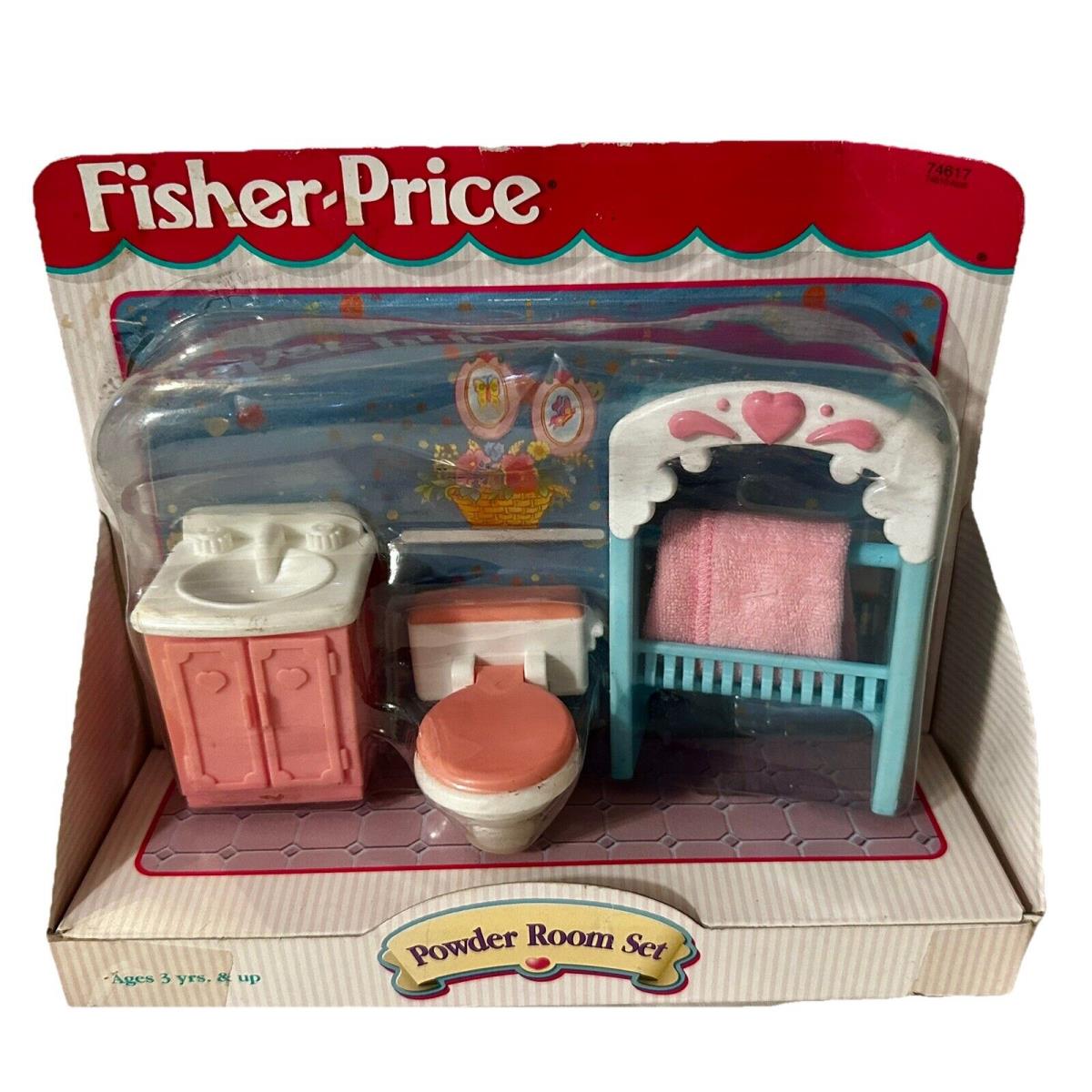 Fisher Price Dream Dollhouse Powder Room Set Vintage 74617 Sink Toilet 1998