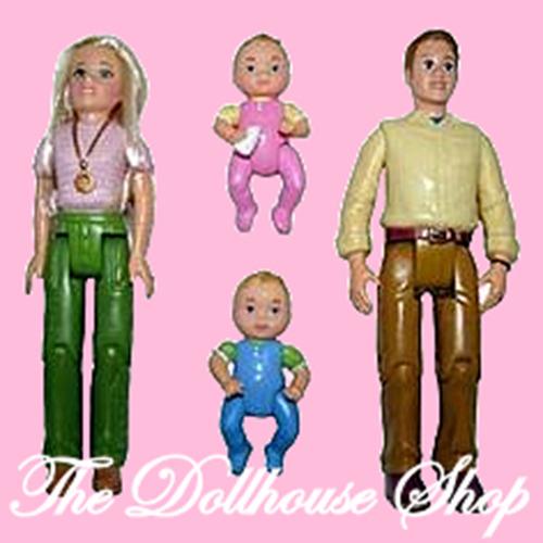 Fisher Price Loving Family Dollhouse Twin Time Dolls Mom Dad Baby Girl Boy