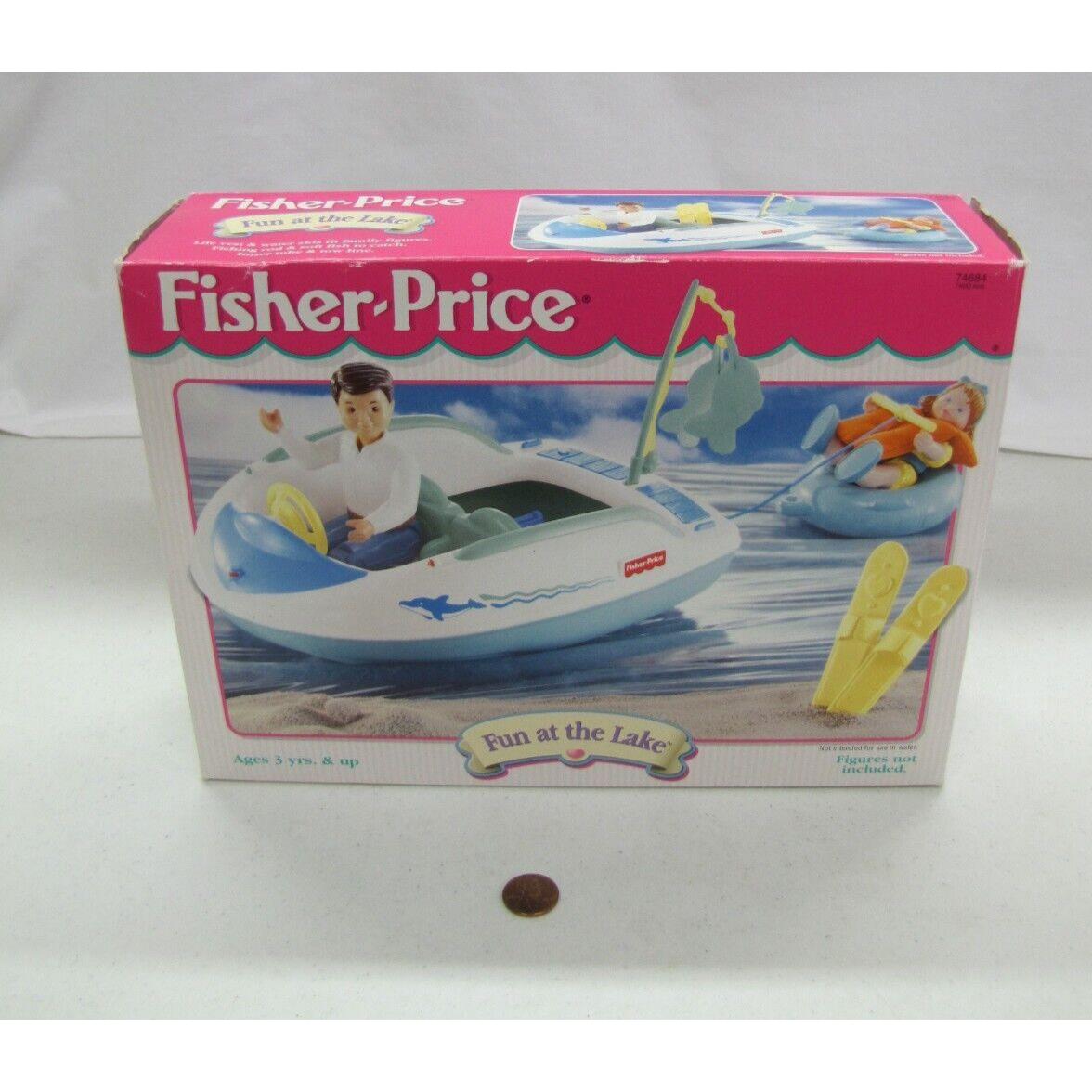 Fisher Price Loving Family Dollhouse Fun AT The Lake Boat Boating Set Vtg