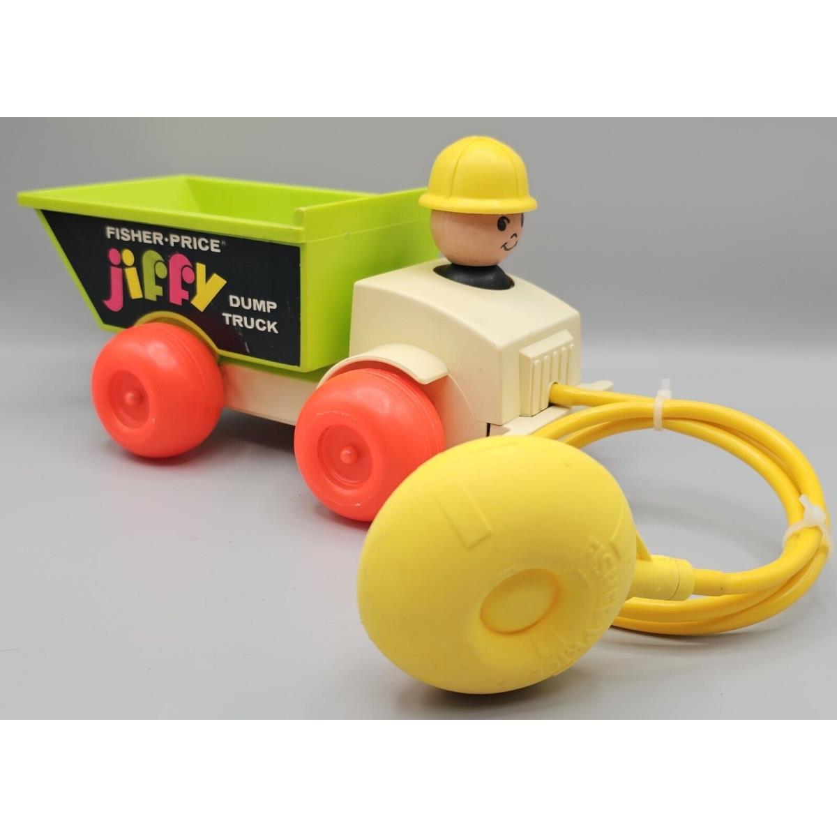 Vintage Fisher Price Little People 156 Jiffy Dump Truck Toy with Pump Nos Clean