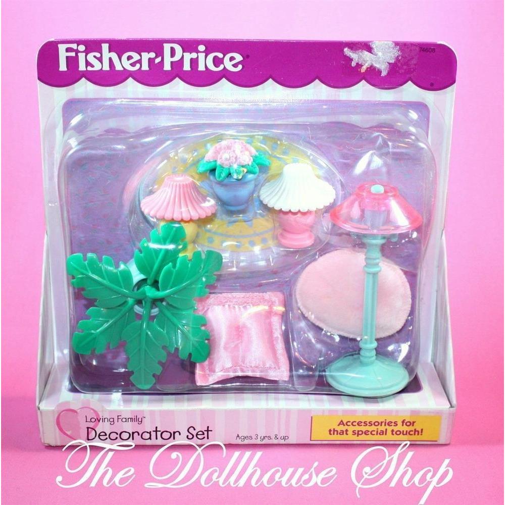 Fisher Price Loving Family Dollhouse Living Room Decorator Set w/ Lamp