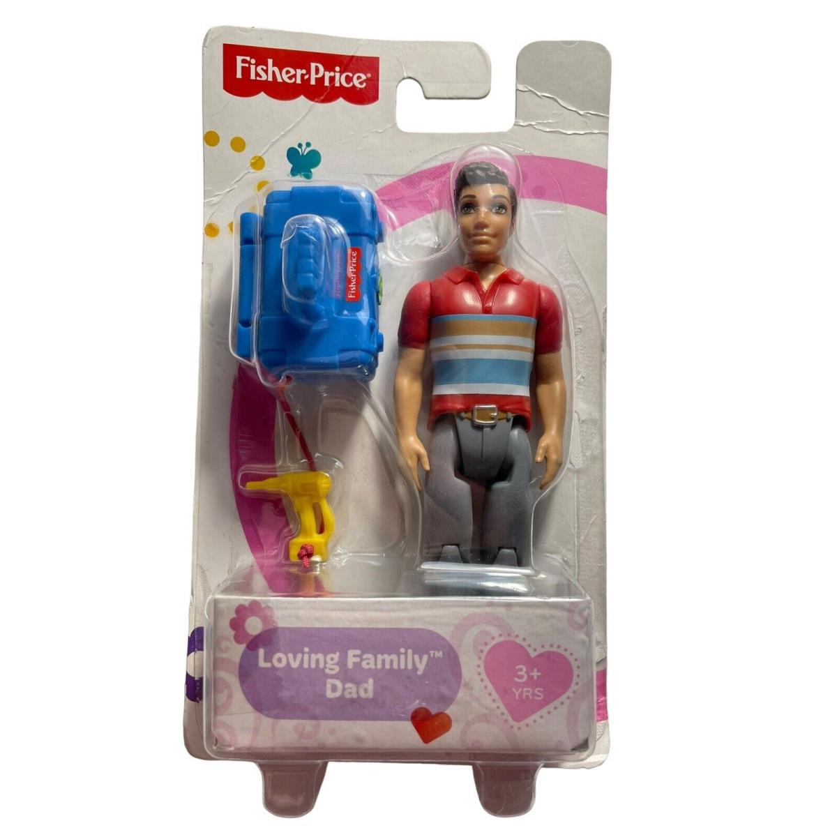 Fisher Price Loving Family Father Dad Doll 2014 Toolbox Drill Accessories BML29