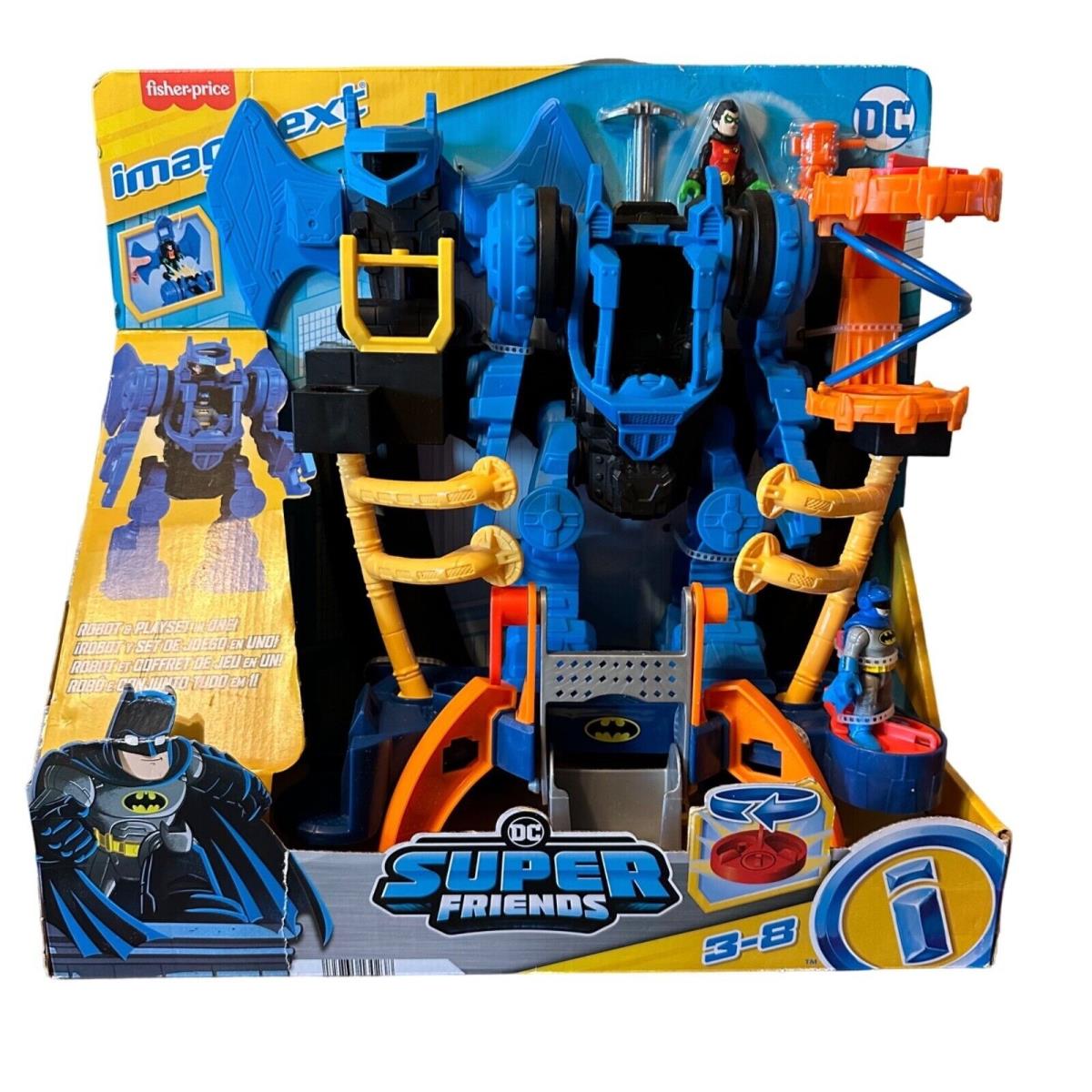 Imaginext DC Super Friends Batman Robo Command Center Playset Toy Robot 3-8