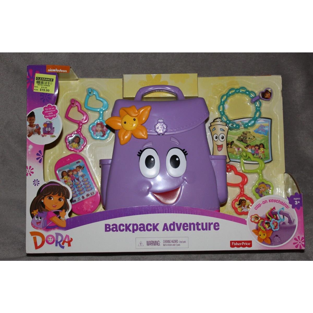 Dora The Explorer Fisher Price Backpack Adventure Keychains Phone Set