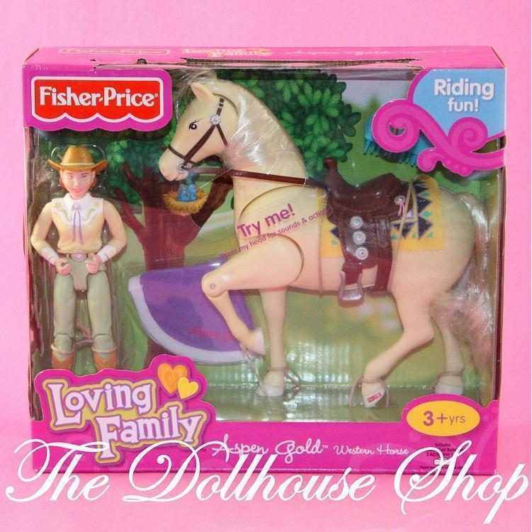 Fisher Price Loving Family Dollhouse Western Horse Pony Aspen Gold