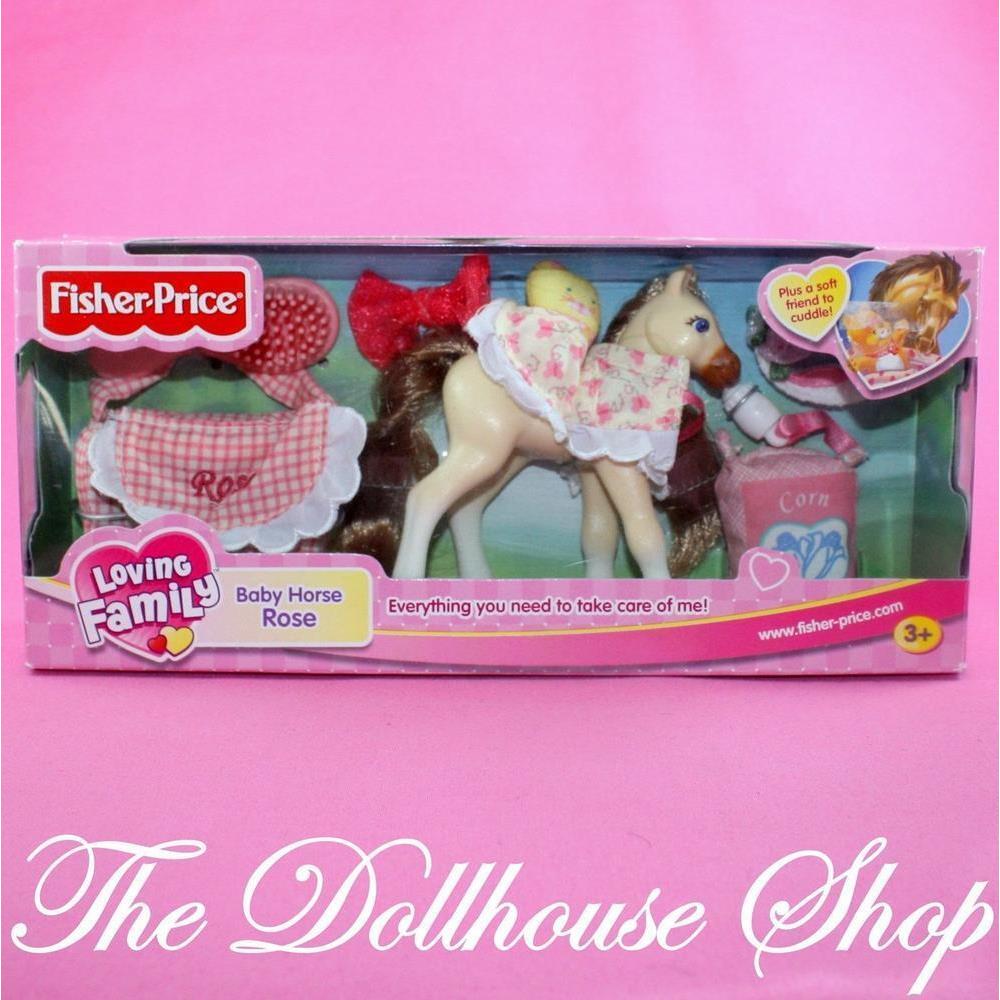 Fisher Price Loving Family Dollhouse Stable Baby Horse Pony Foal Rose