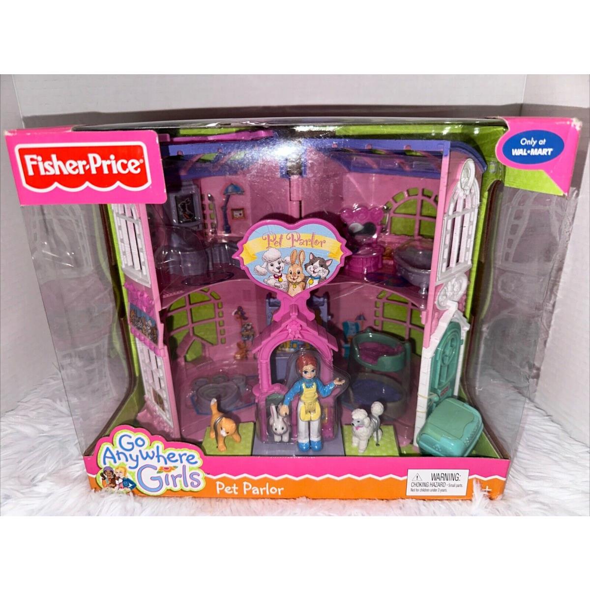 2007 Fisher Price Go Anywhere Girls Pet Parlor Vet Doll House Wal-mart