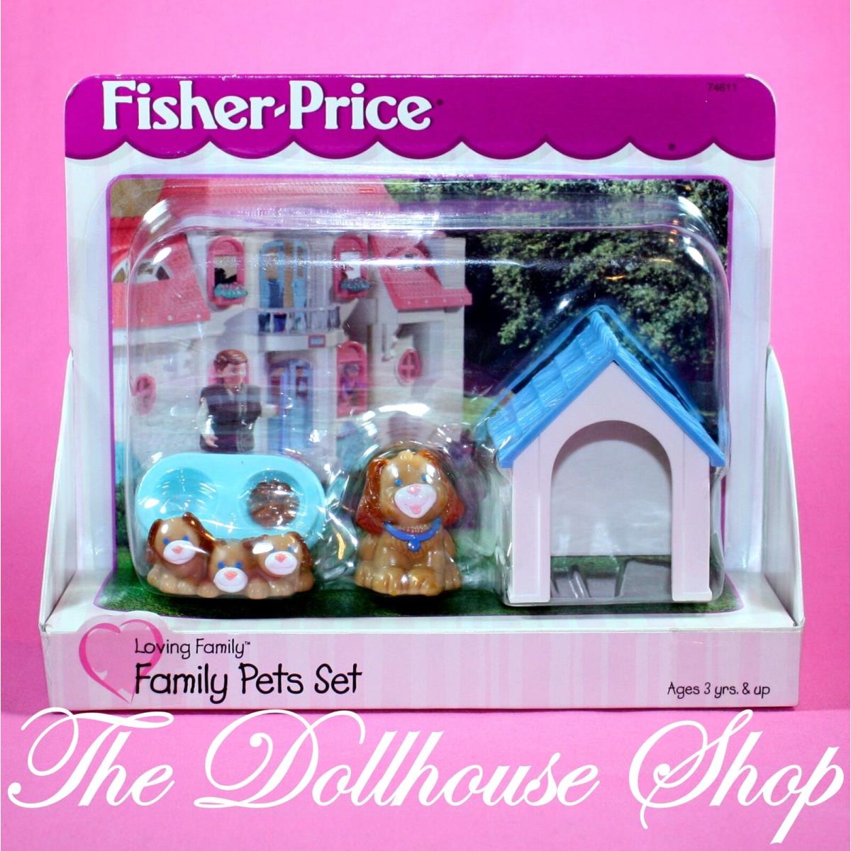 Fisher Price Loving Family Dollhouse Family Pet Set Dog Kennel