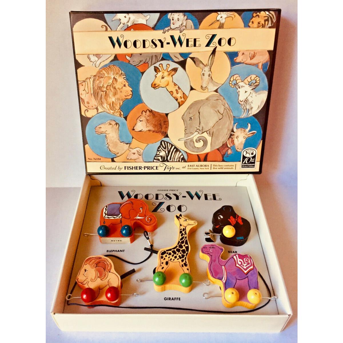 Fisher Price Woodsy Wee Zoo Pull Toy Limited Edition 00107 Low Number 1996