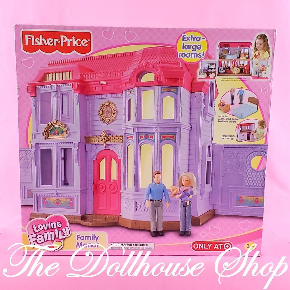 Fisher Price Loving Family Manor Dollhouse with Mom Dad Baby