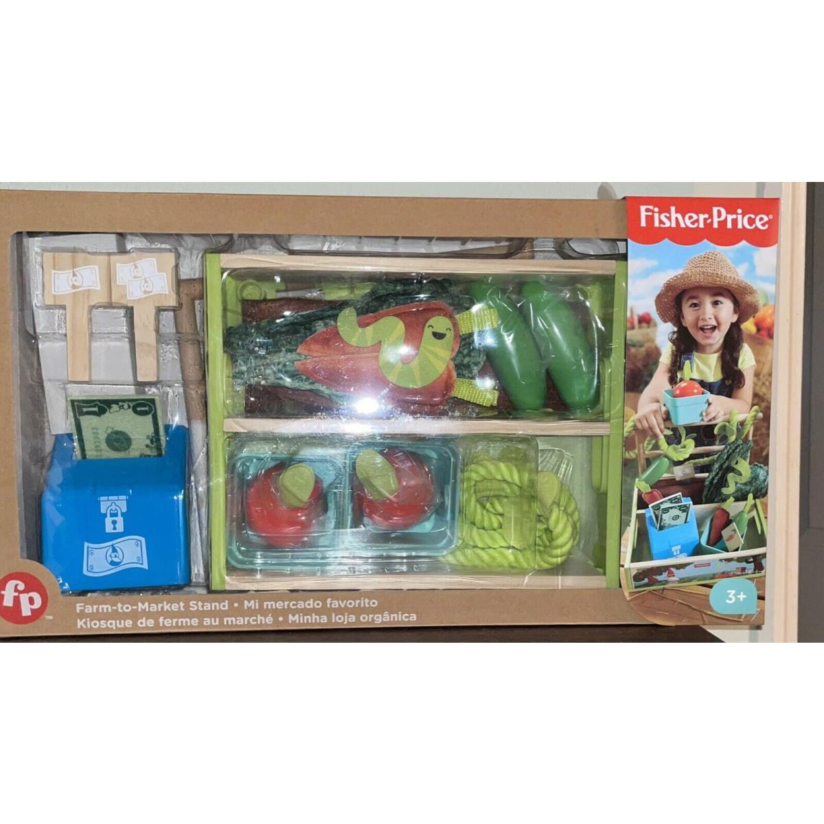 Fisher Price Farm-to-market Stand Play Set Play Food 17 Pieces Pretend Toy Play