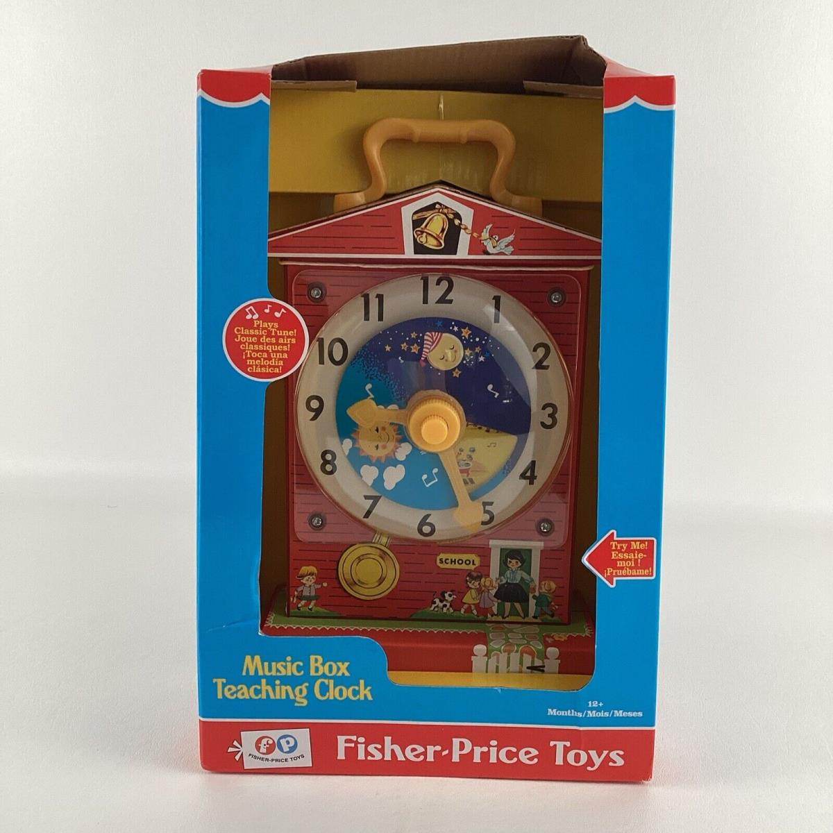 Fisher Price Music Box Teaching Clock Plays Classic Tune Retro Wind Up Toy 2021