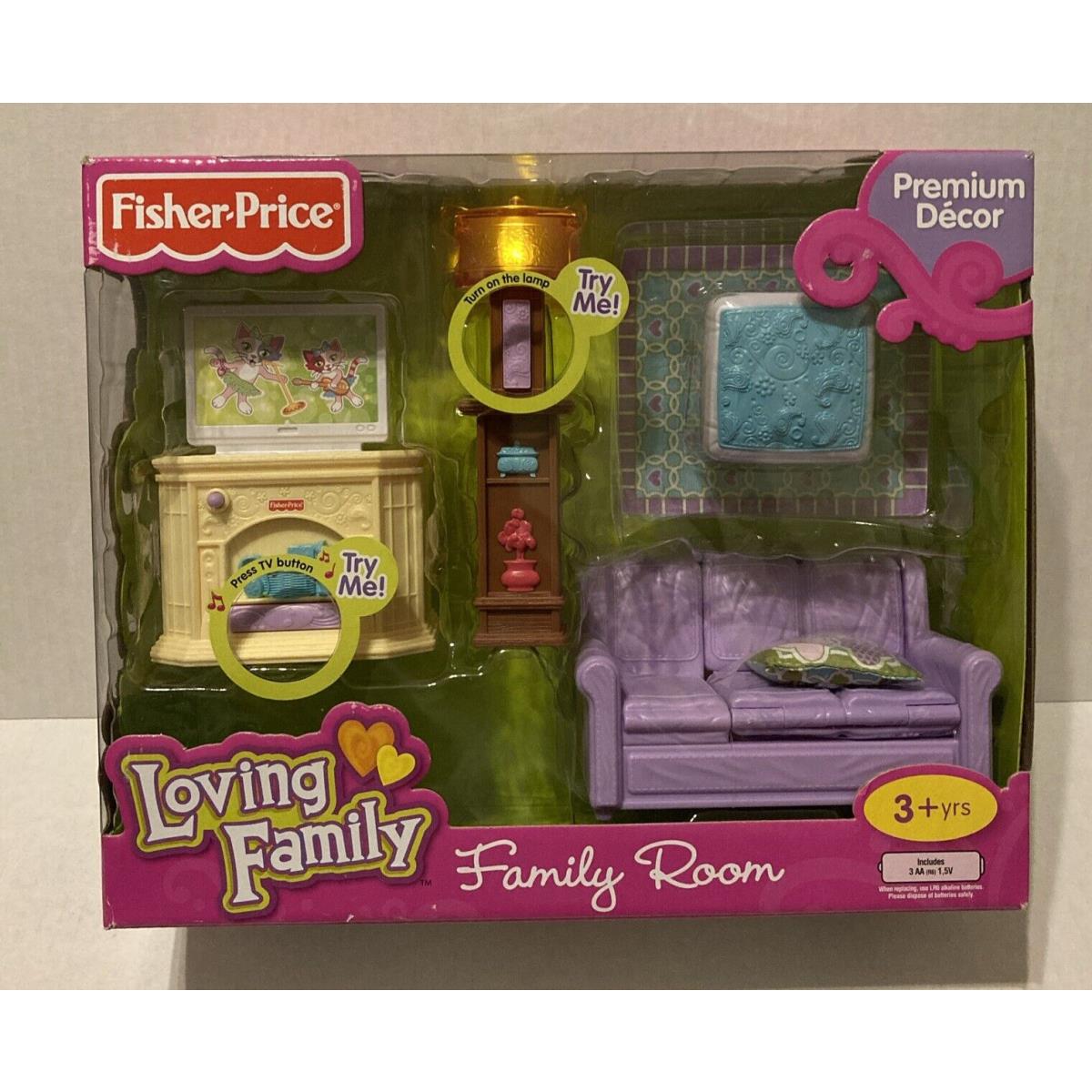 Fisher Price Loving Family Dollhouse Family Room 2012 Rare Works