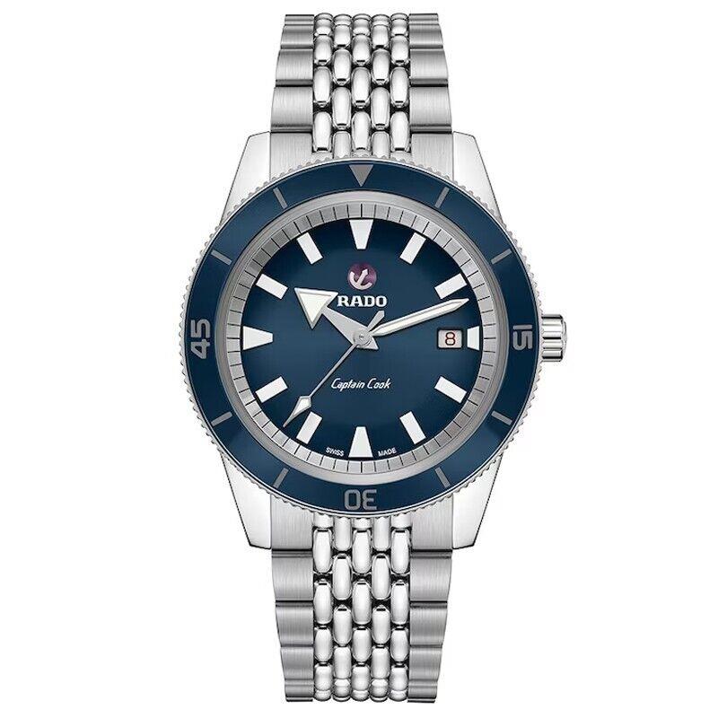 Rado Captain Cook Automatic 42mm Blue Dial Stainless Steel Mens Watch R32505203 - Dial: Blue, Band: Silver, Bezel: Blue