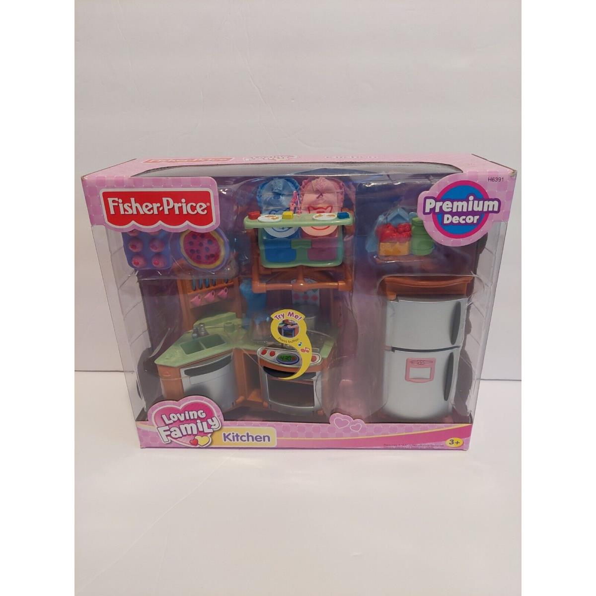 Fisher Price Loving Family Dollhouse Kitchen Stove Refrigerator Highchairs 2005