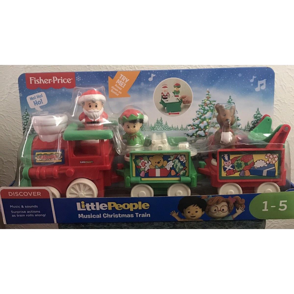 Fisher Price Little People Musical Christmas Train Reindeer Elf Santa Toy