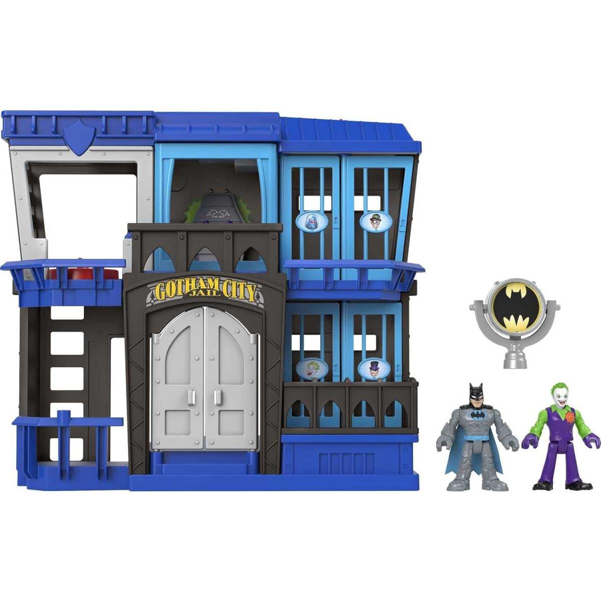 Imaginext DC Super Friends Batman Toy Gotham City Jail Recharged Playset with 2