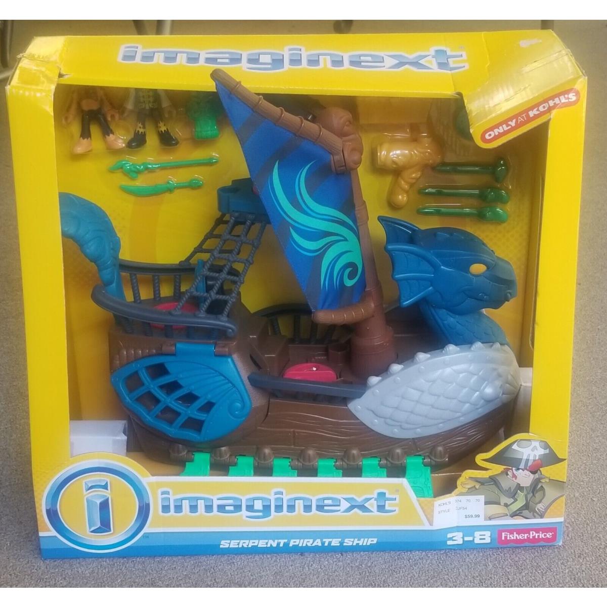 2014 Fisher-price Imaginext Serpent Pirate Ship Projectile Launcher Play Set