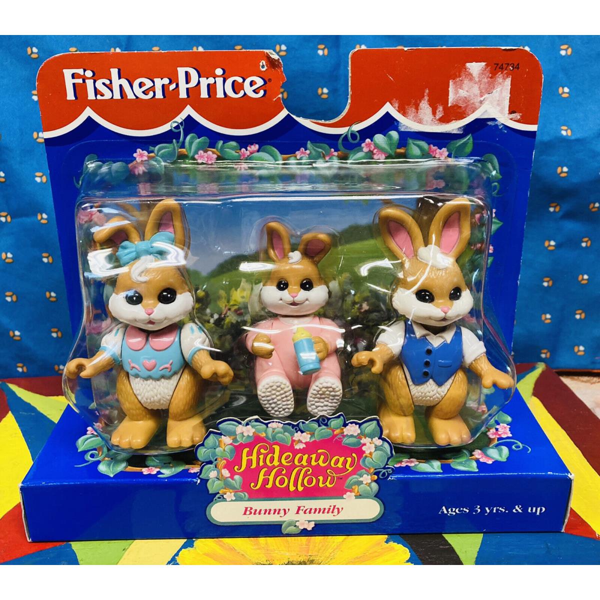 Fisher Price Hideaway Hollow Treehouse Bunny Rabbit Family Old Stock