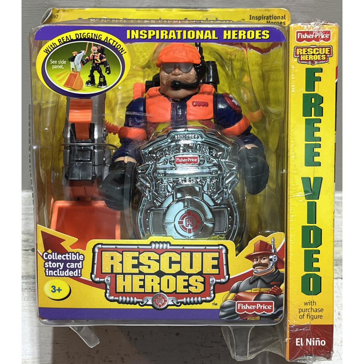 Rescue Heroes Inspirational Heroes Rip Rockefeller 2002 Fisher Price with Vhs