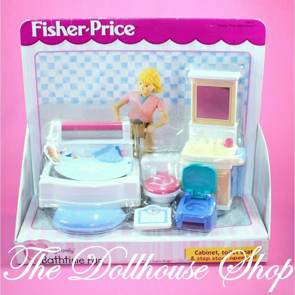 Fisher Price Loving Family Dollhouse Bathroom Bathtime Fun Bath Toilet