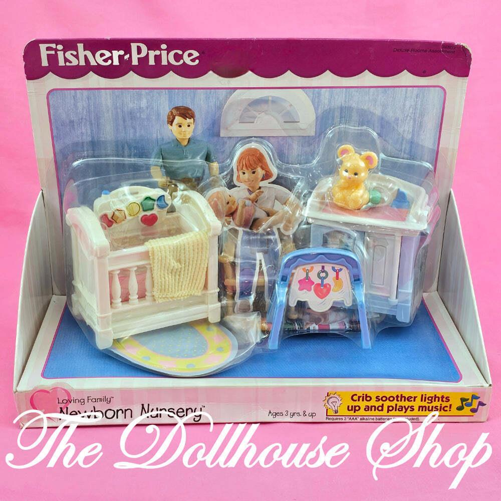 Fisher Price Loving Family Dollhouse Born Nursery Sounds Crib