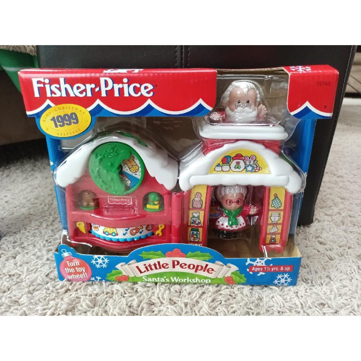 Vintage Fisher Price Little People Santa`s Workshop 1999 Nrfp Christmas Toy