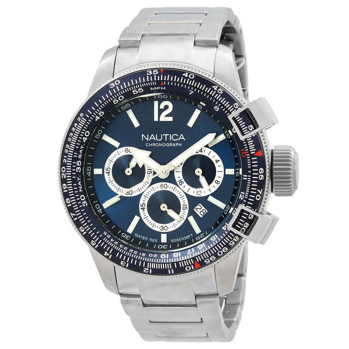 Nautica Chronograph Quartz Blue Dial Men`s Watch NAPBFCF02