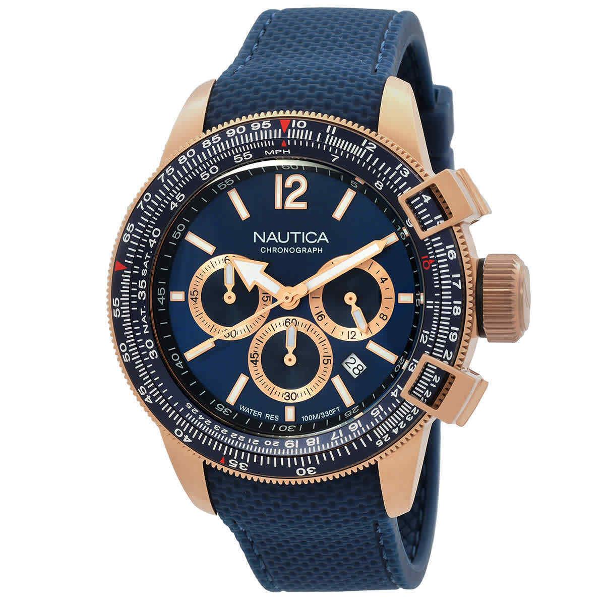 Nautica Chronograph Quartz Blue Dial Men`s Watch NAPBFCF01