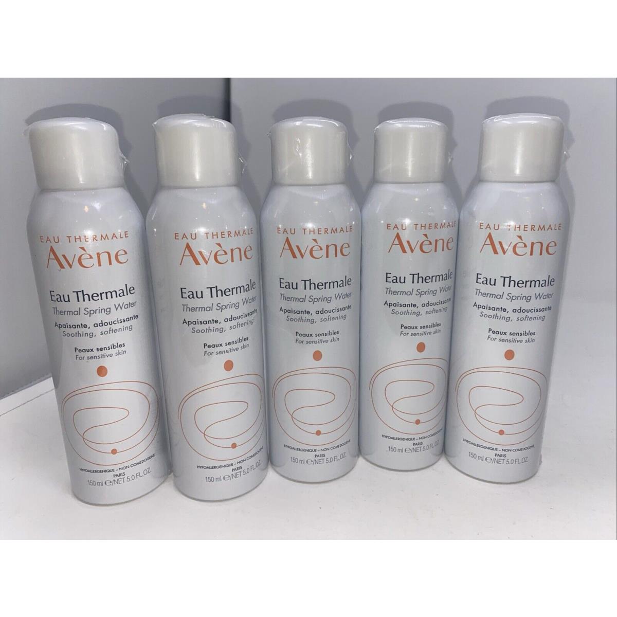 Avene Eau Thermale Soothing Calming Spring Water 5 fl oz Set of 5