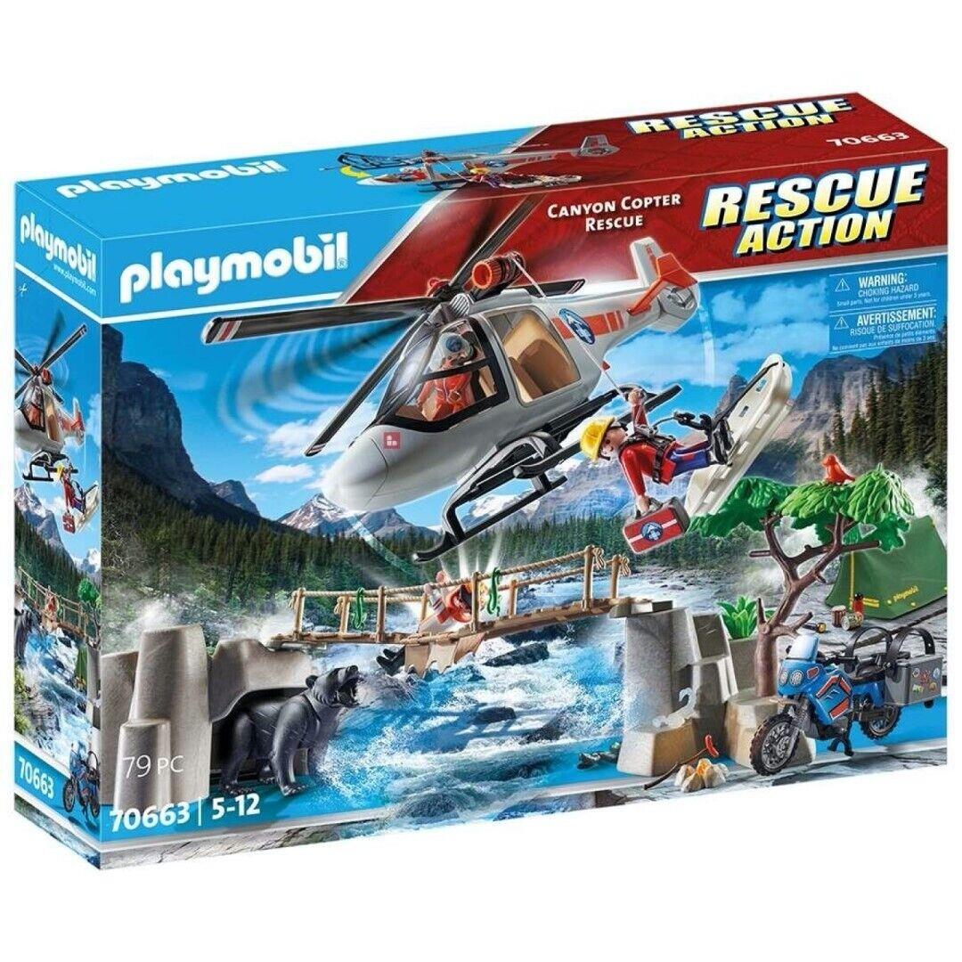 Playmobil 70663 Rescue Action: Helicopter Deployment in The Canyon