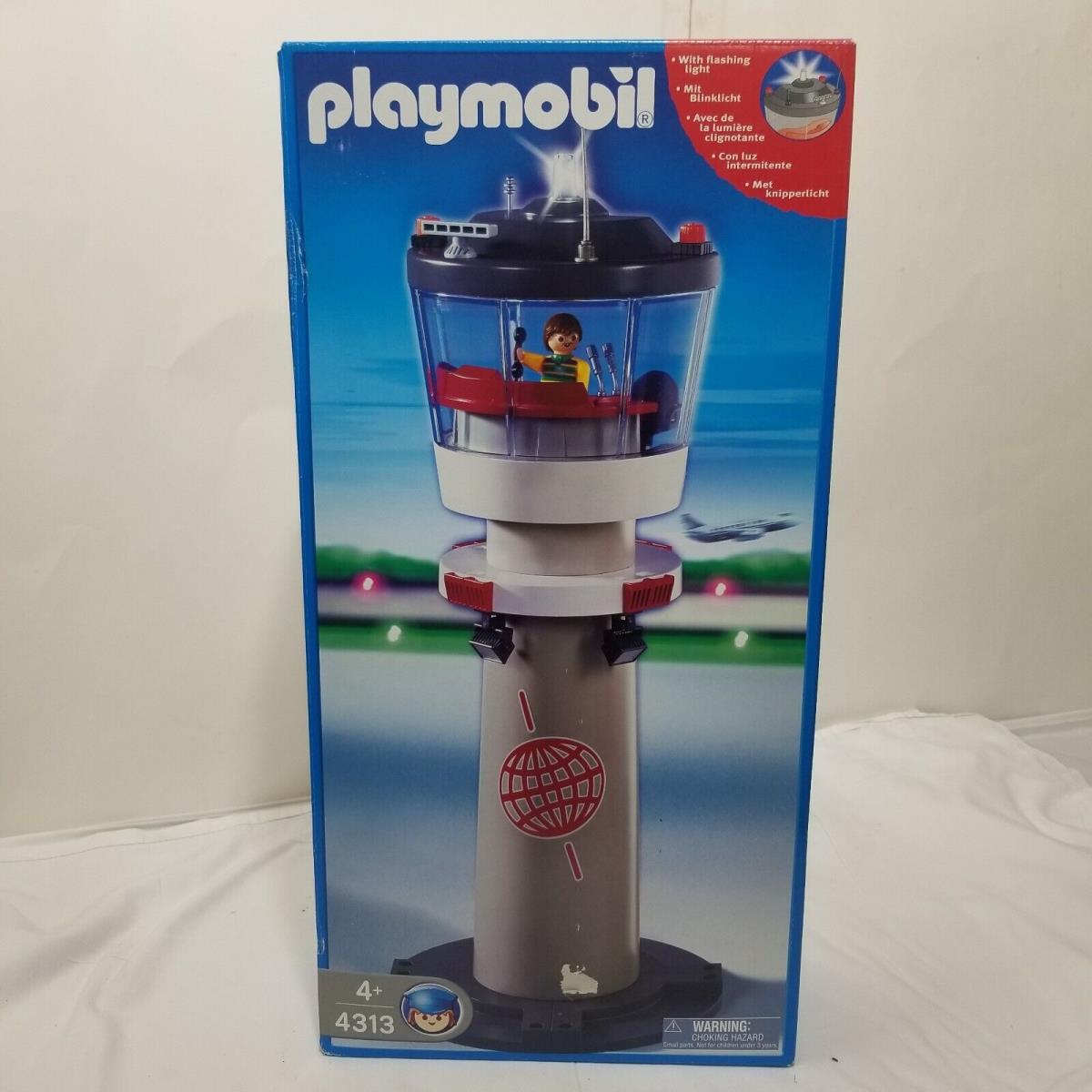 Playmobil 4313 Air Traffic Control Tower Airport Flashing Light 2005