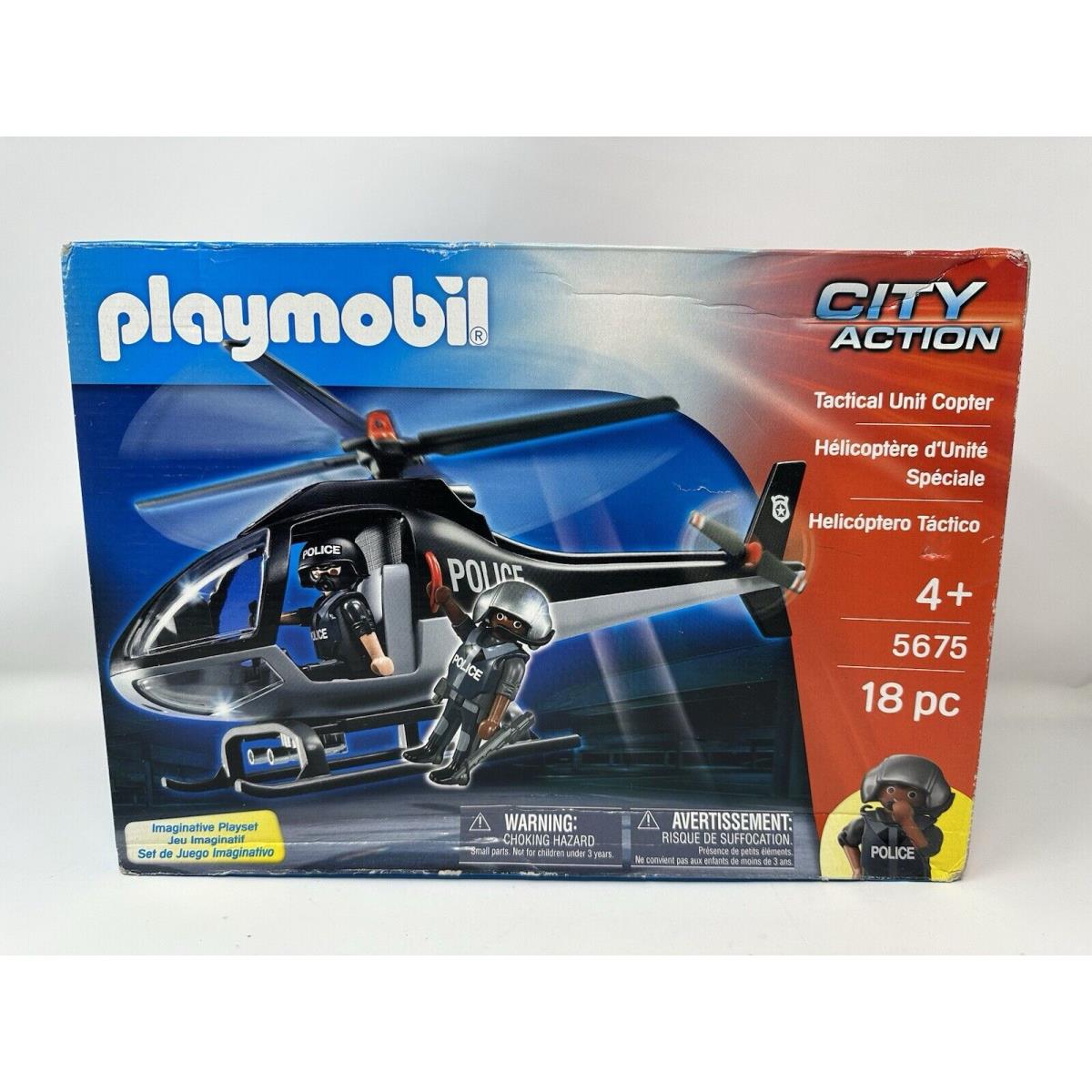 Playmobil City Action 5675 Tactical Unit Helicopter Police Set