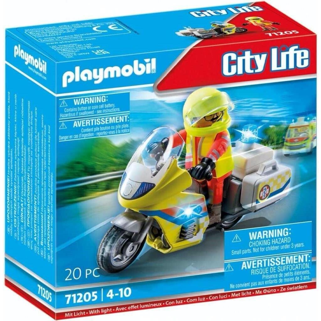 Playmobil 71205 City Life: Rescue Motorcycle with Flashing Light