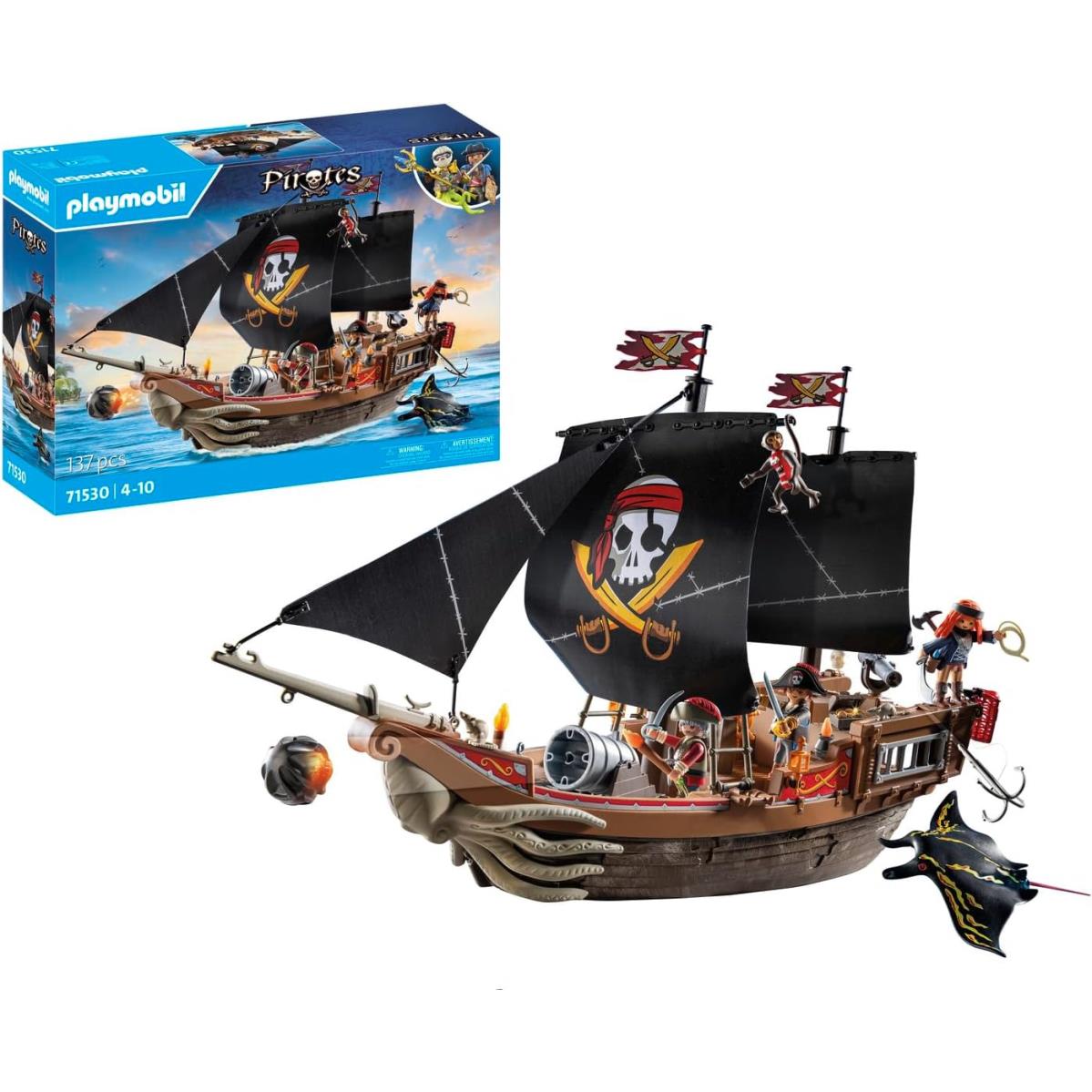 Playmobil Pirates: Large Pirate Ship 71530 Building Toy Set Gift