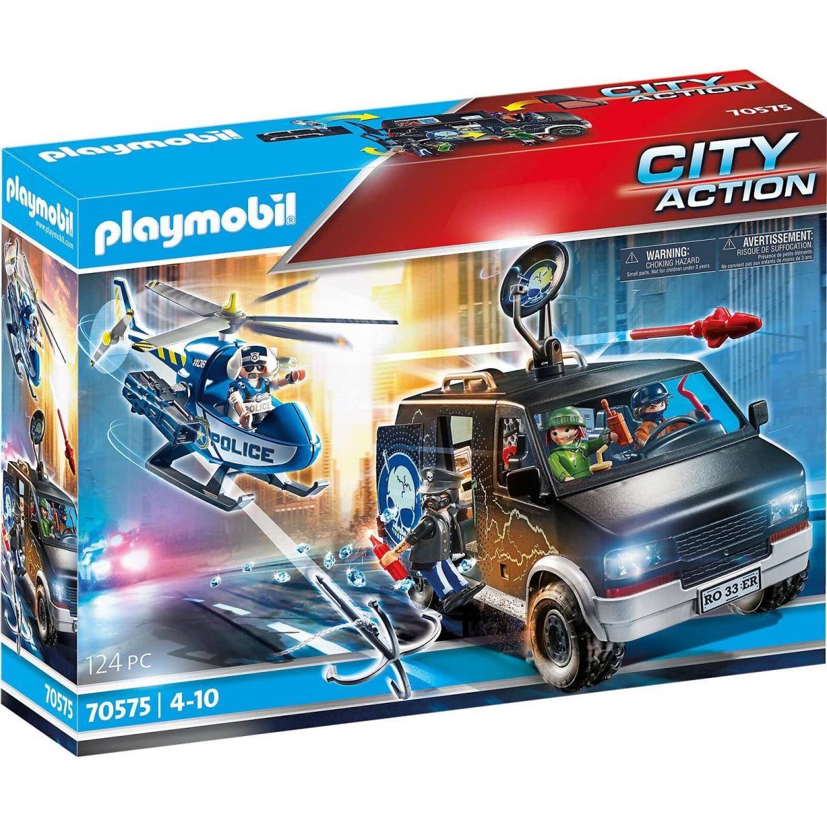 Playmobil Helicopter Pursuit with Runaway Van