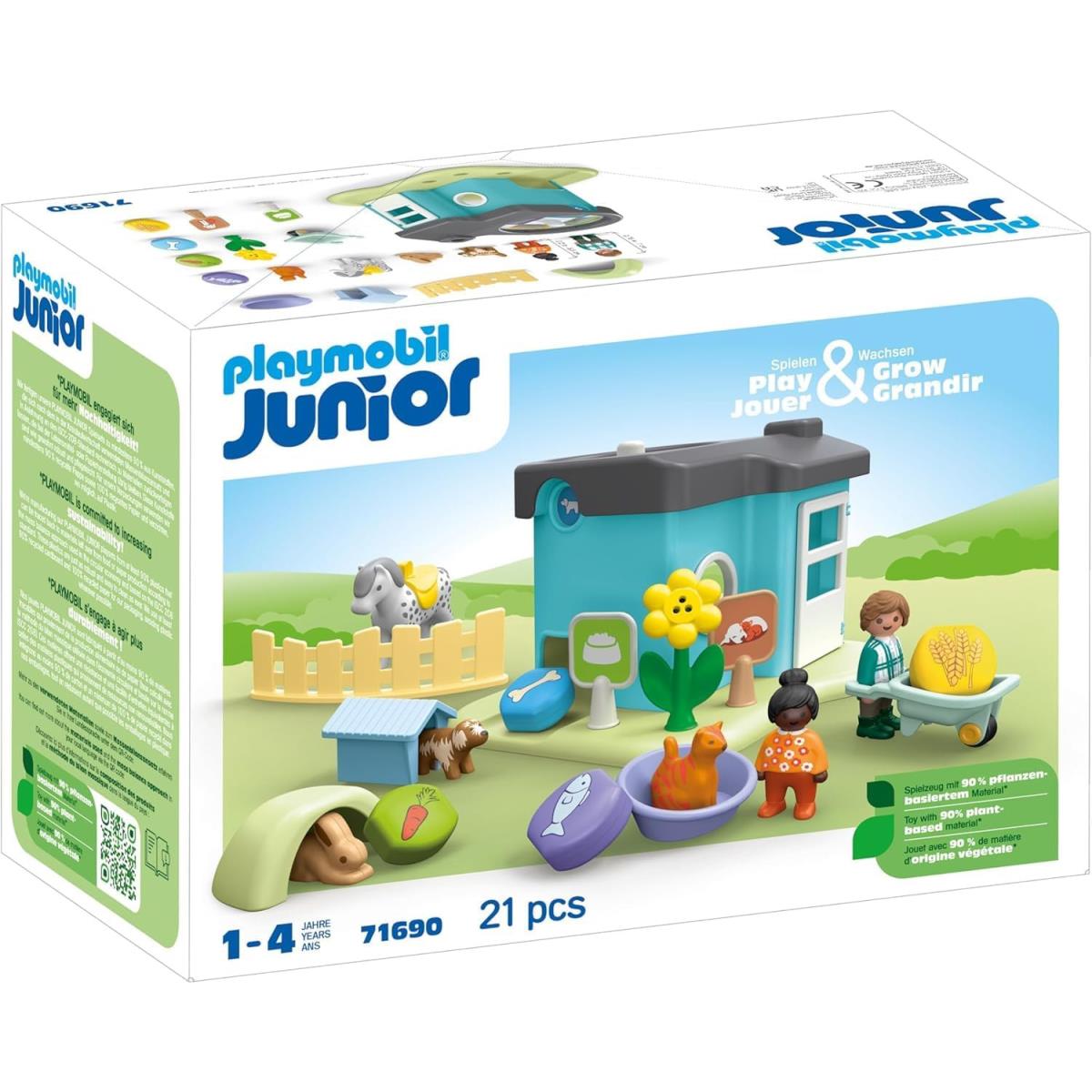 Playmobil Junior: Animal Home with Treat Dispenser 71690 Building Toy Set