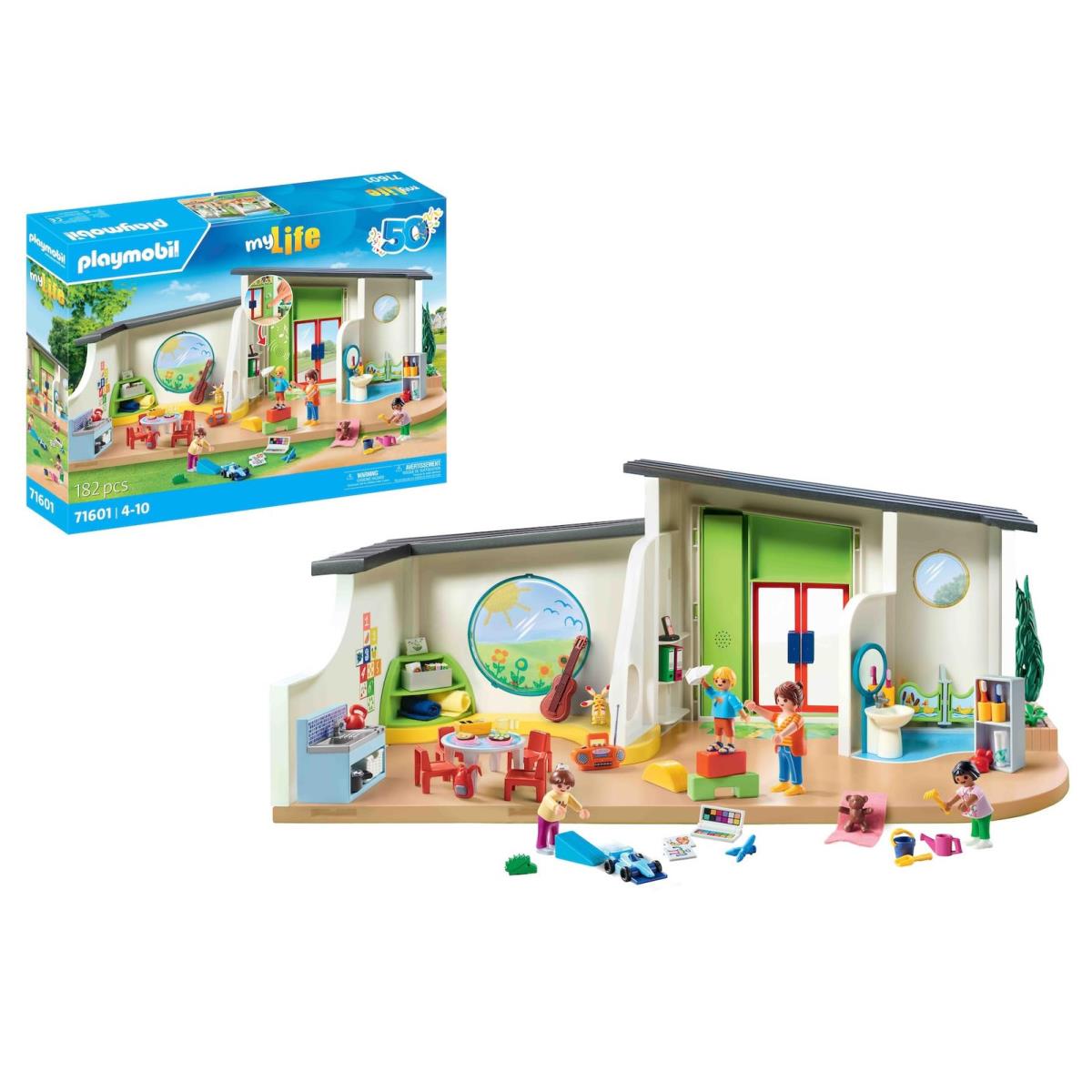 Playmobil Mylife 71601 The Rainbow Day Center Large Nursery Set with Numerous