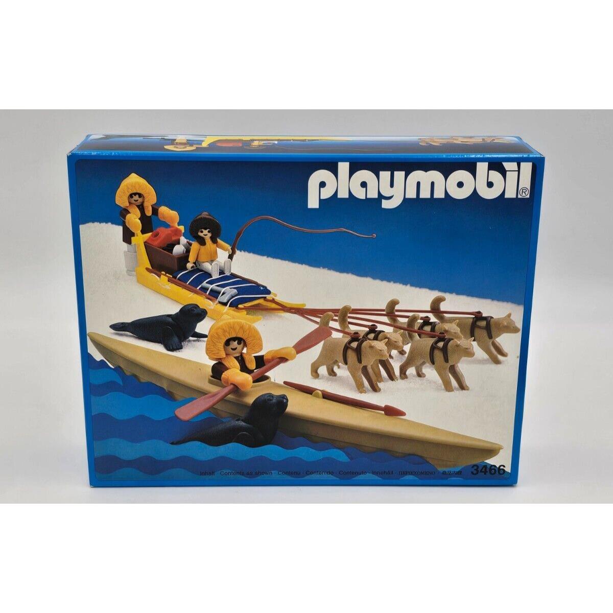 Vtg 1985 Playmobil 3466 Artic Kayak and Dog Sled Team