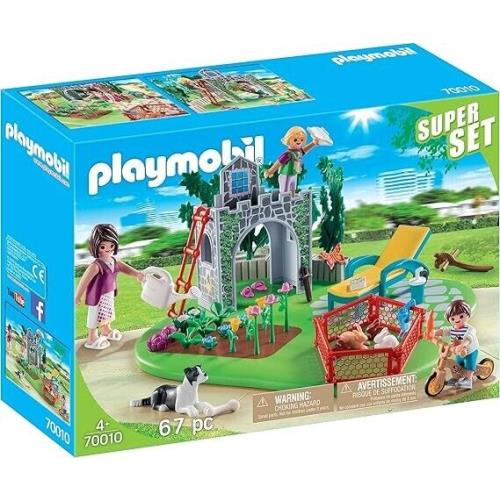 Playmobil Super Set Family Garden 70010 3 Figures + Accessories 4+ Yrs 67 pc