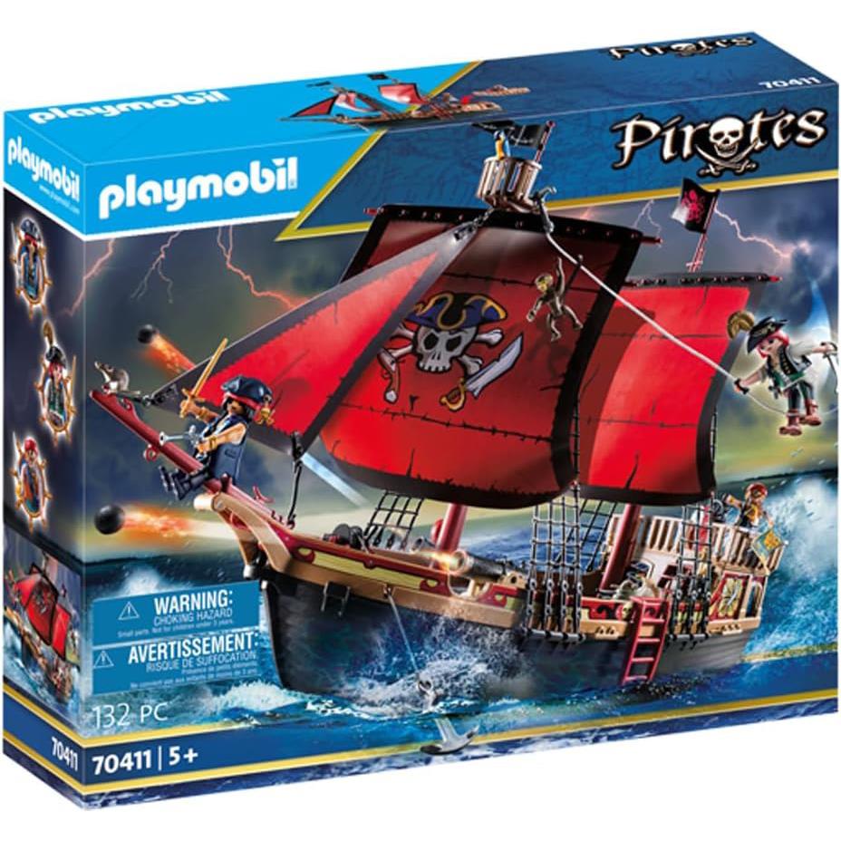 Playmobil 70411 Pirates Large Floating Pirate Ship with Cannon