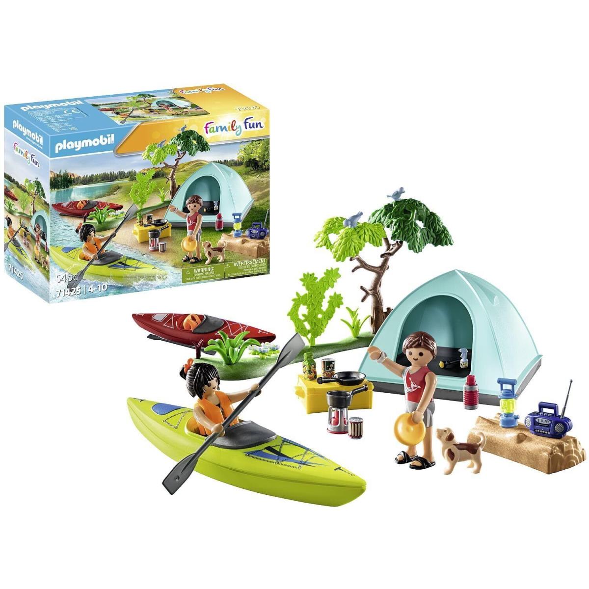 Playmobil 71425 Family Fun Camping with Campfire Outdoor Toy and Imaginative Ro