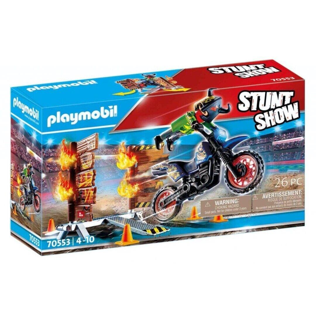 Playmobil 70553 Stunt Show: A Motorcycle and a Burning Wall