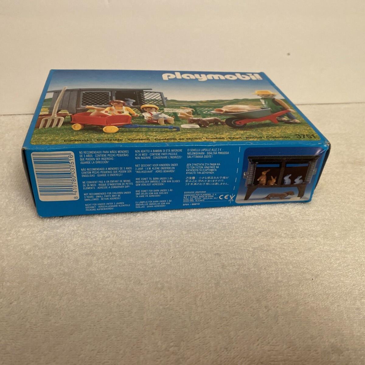 Playmobil 3751 Rabbit Hutch with Wagon Wheelbarrow Fence Animals