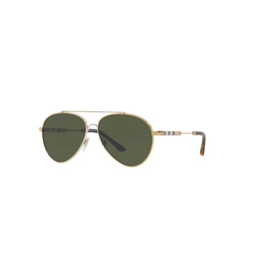 Burberry Sunglasses BE3092QF 114571 60 Gold Frame Green Lens