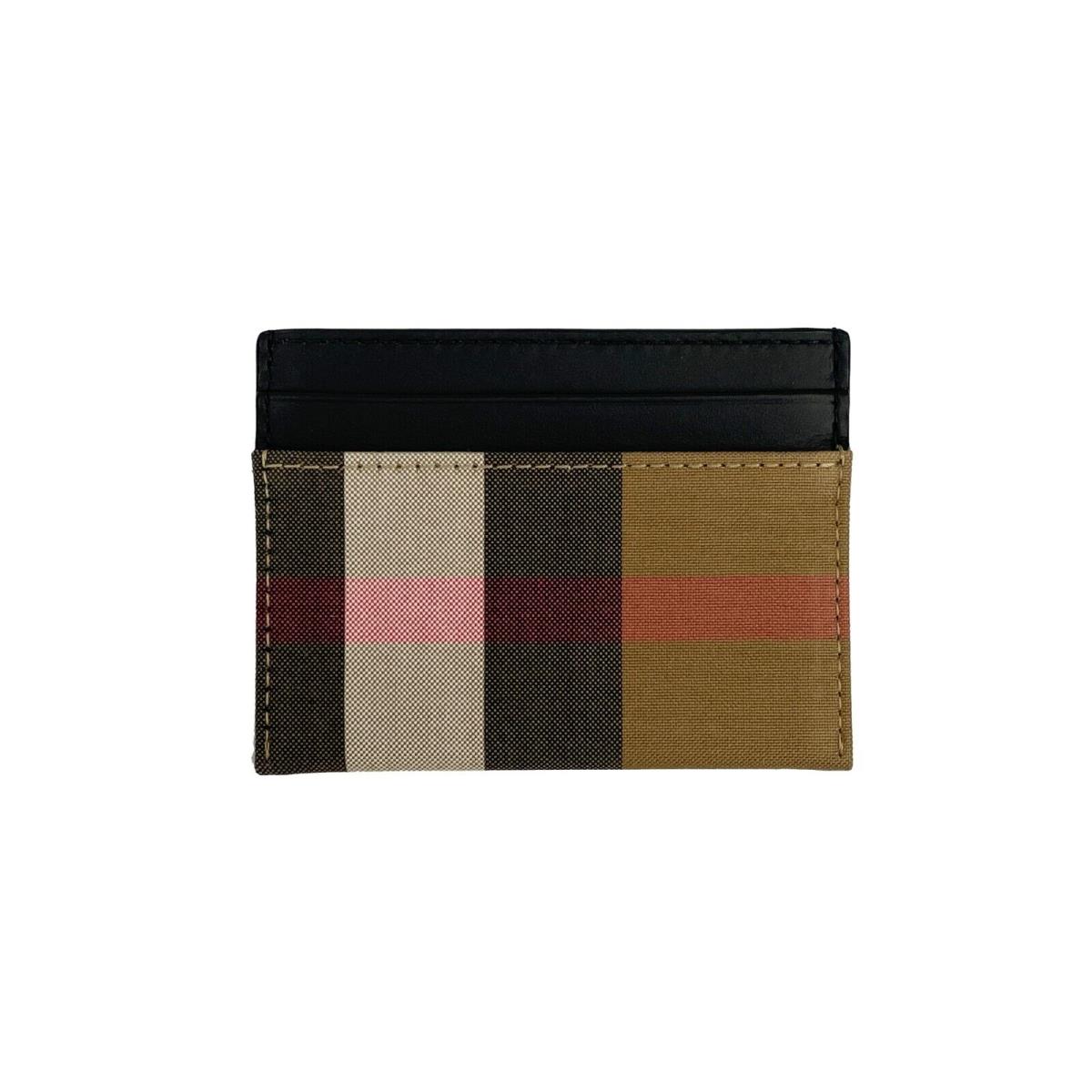 Burberry Sandon Canvas Check Leather Slim Card Case Wallet