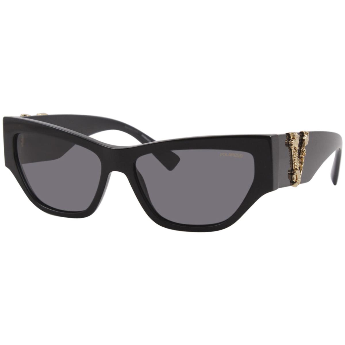 Versace VE4383 GB1/81 Sunglasses Women`s Black/grey Polarized Lens Cat Eye 56-mm