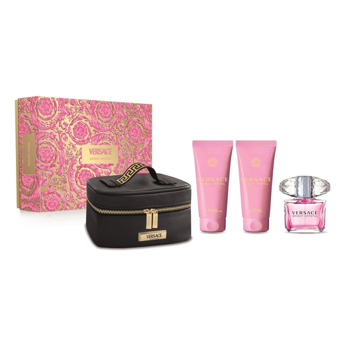 Versace Ladies Bright Crystal 4pc Gift Set Fragrances 8011003876594