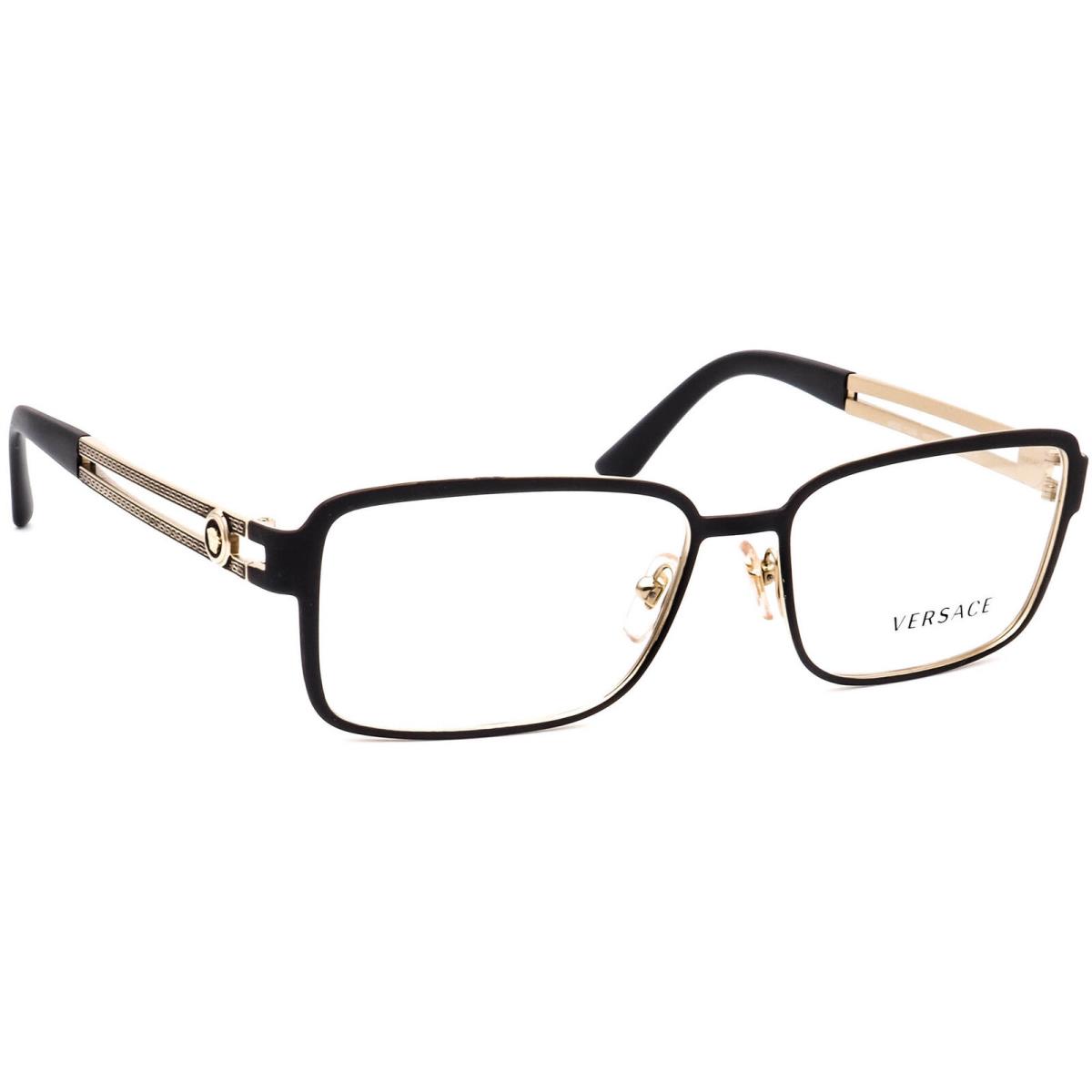 Versace Eyeglasses Mod. 1236 1377 Black/pale Gold Square Metal Italy 55 16 140