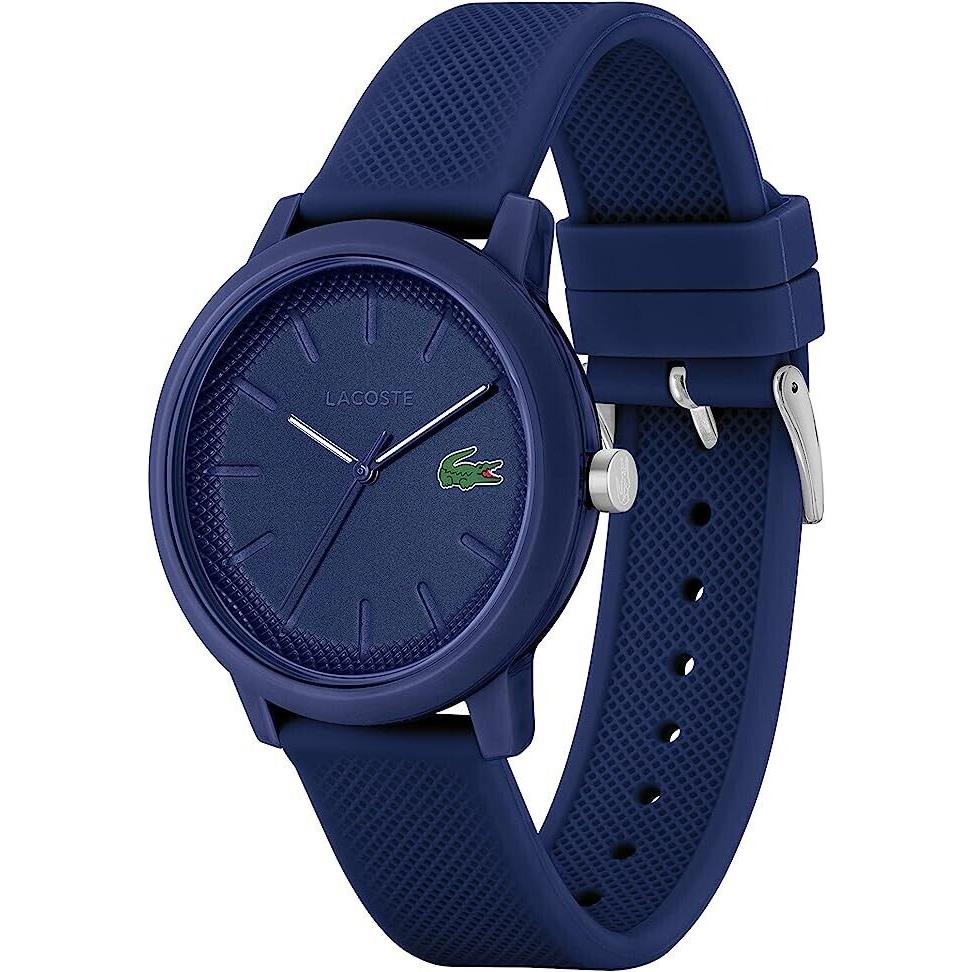 Lacoste L.12.12 Blue Silicone Classic Strap Men`s Watch 2011172